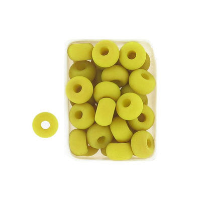 9x5 mm - Rounded matte glass crow beads - 100pcs