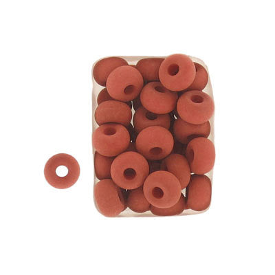 9x5 mm - Rounded matte glass crow beads - 100pcs