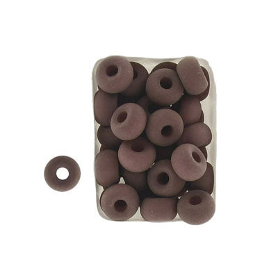 9x5 mm - Rounded matte glass crow beads - 100pcs