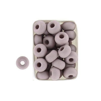 9x5 mm - Rounded matte glass crow beads - 100pcs