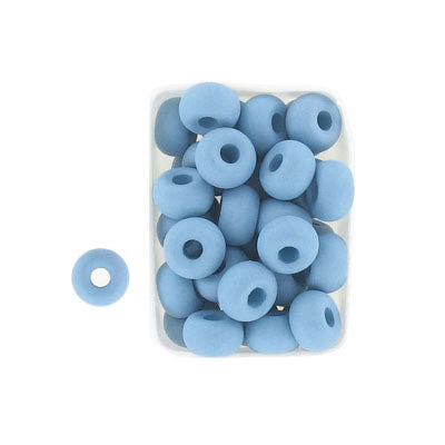 9x5 mm - Rounded matte glass crow beads - 100pcs