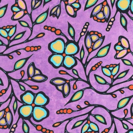 Ojibwe Woodland Flowers JTOF03 - Lavender 100% Cotton Designer