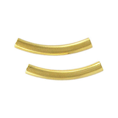 3x22mm - Metal beads curved tube gold plated · 100 pcs