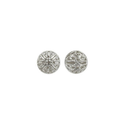 6mm - Metal beads filigree rhodium Imitation - 100 pcs