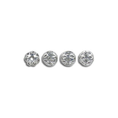 5 mm - Perles de métal en filigrane imitation rhodium · 100 pcs