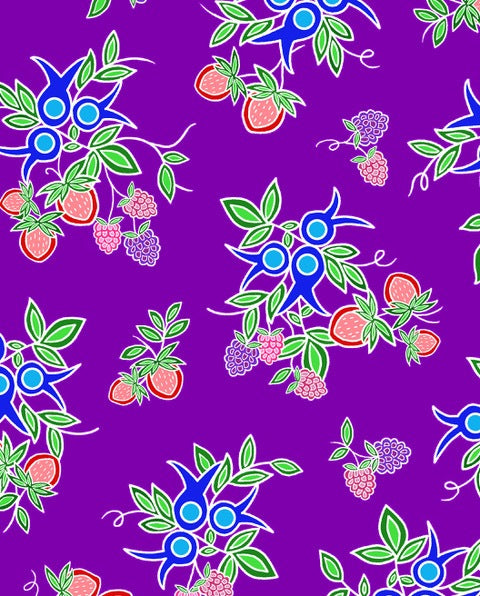 13 Moons Berry Fast TM0001 - Purple 100% Cotton Designer