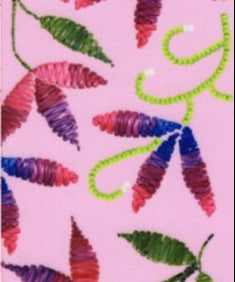 76mm - Single Face Prairie Petals Satin Ribbon - By Yard
