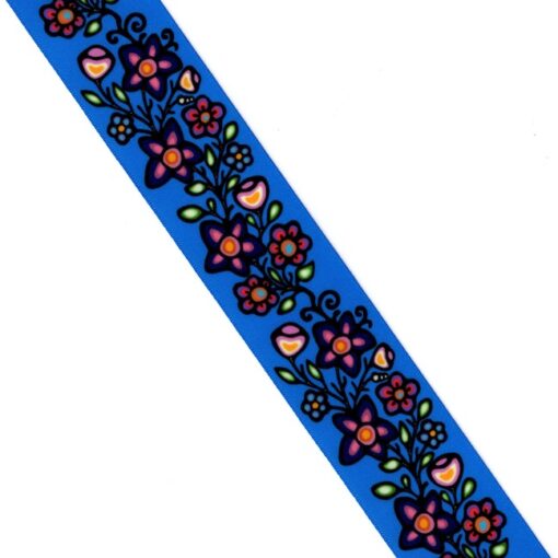 38mm - Single Face Ojibway Flowers 02 Satin Ribbon - By Yard