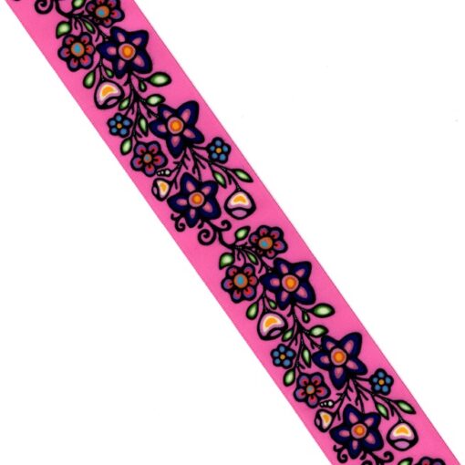 38mm - Single Face Ojibway Flowers 02 Satin Ribbon - By Yard
