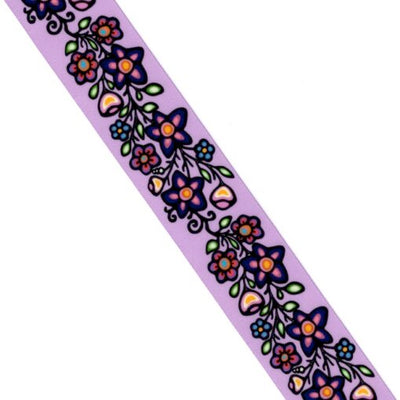 38mm - Single Face Ojibway Flowers 02 Satin Ribbon - By Yard
