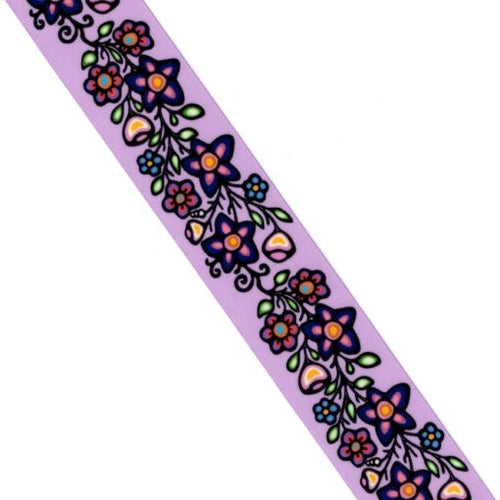 38mm - Single Face Ojibway Flowers 02 Satin Ribbon - By Yard