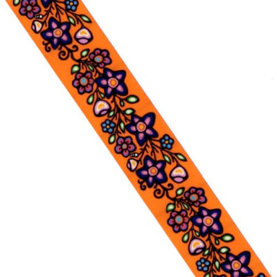 38mm - Single Face Ojibway Flowers 02 Satin Ribbon - By Yard