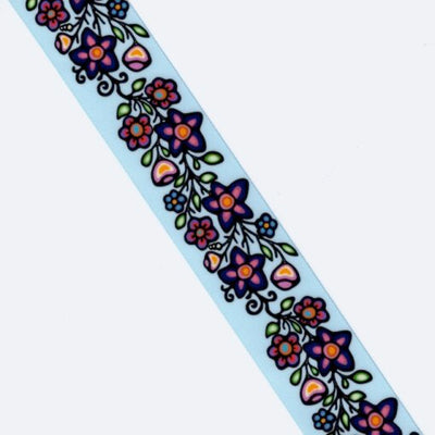 38mm - Single Face Ojibway Flowers 02 Satin Ribbon - By Yard