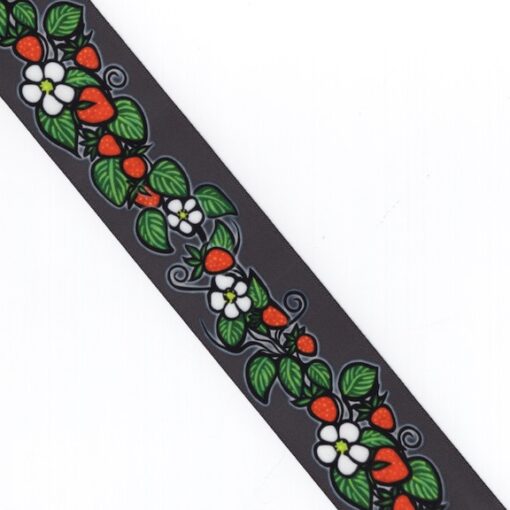 38mm - Single Face Strawberries Satin Ribbon - By Yard