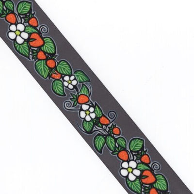 38mm - Single Face Strawberries Satin Ribbon - By Yard