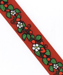 38mm - Single Face Strawberries Satin Ribbon - By Yard