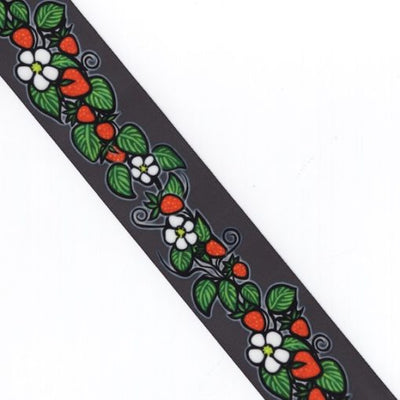 38mm - Single Face Strawberries Satin Ribbon - By Yard