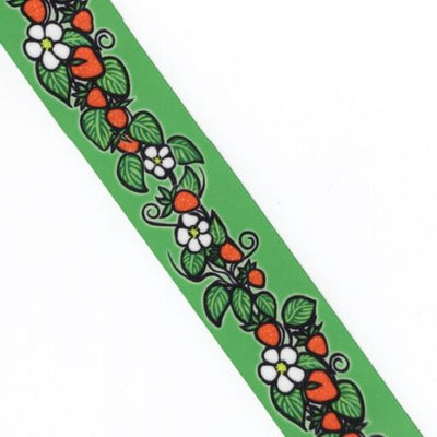 38mm - Single Face Strawberries Satin Ribbon - By Yard