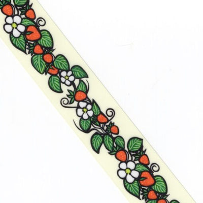 38mm - Single Face Strawberries Satin Ribbon - By Yard