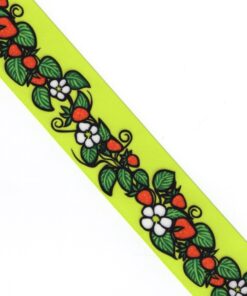 38mm - Single Face Strawberries Satin Ribbon - By Yard