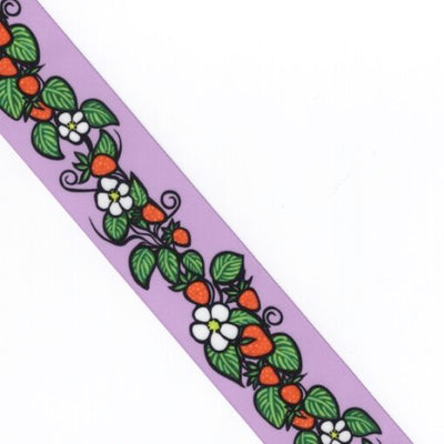 38mm - Single Face Strawberries Satin Ribbon - By Yard