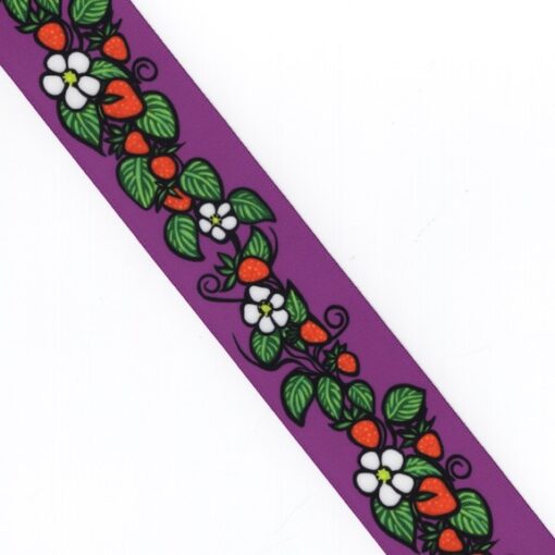 38mm - Single Face Strawberries Satin Ribbon - By Yard