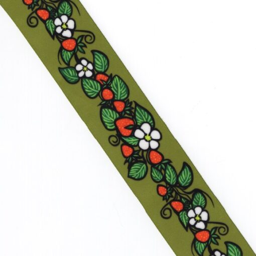 38mm - Single Face Strawberries Satin Ribbon - By Yard