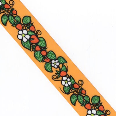 38mm - Single Face Strawberries Satin Ribbon - By Yard
