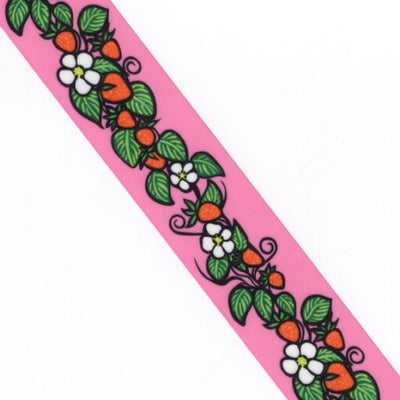 38mm - Single Face Strawberries Satin Ribbon - By Yard