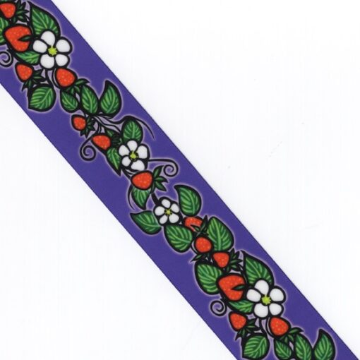 38mm - Single Face Strawberries Satin Ribbon - By Yard