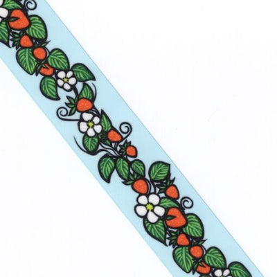 38mm - Single Face Strawberries Satin Ribbon - By Yard
