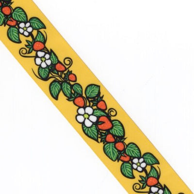 38mm - Single Face Strawberries Satin Ribbon - By Yard
