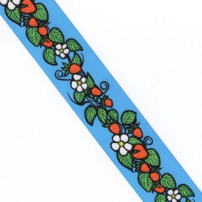 38mm - Single Face Strawberries Satin Ribbon - By Yard