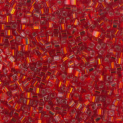 Miyuki Square Beads 1,8 mm - SQB0010 Red/Orange Silver Lined