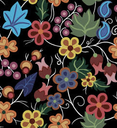 Native Floral SG0001 - Black 100% Cotton Designer