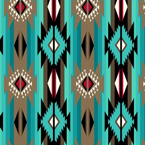Danse de la pluie 54354 - Sarcelle Tissu 100% coton designer