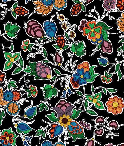 Family Blooms TM0003M - Black 100% Cotton Designer