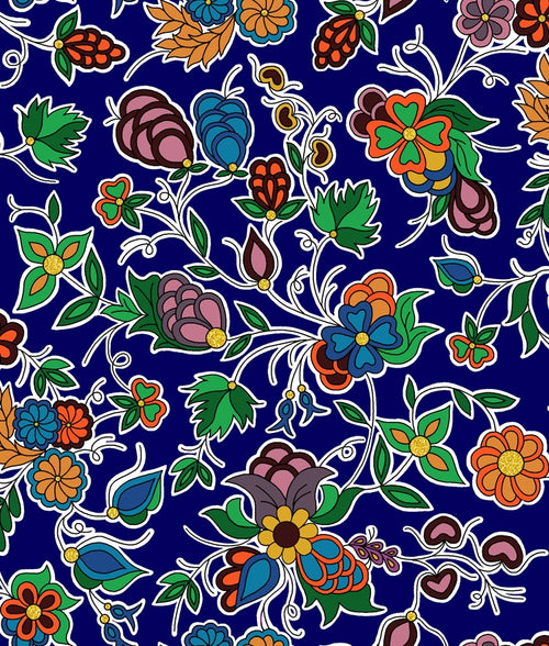 Family Blooms TM0003M - Navy 100% Cotton Designer