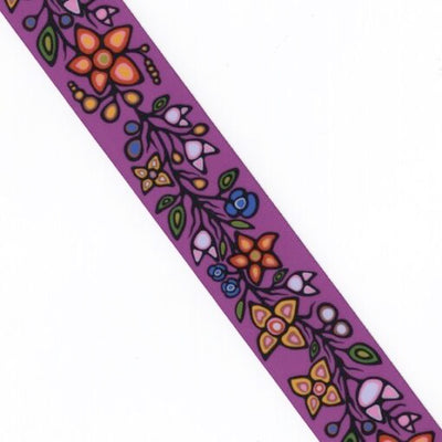 38mm - Single Face Ojibway Flowers 01 Satin Ribbon - By Yard