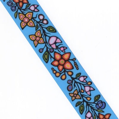 38mm - Single Face Ojibway Flowers 01 Satin Ribbon - By Yard