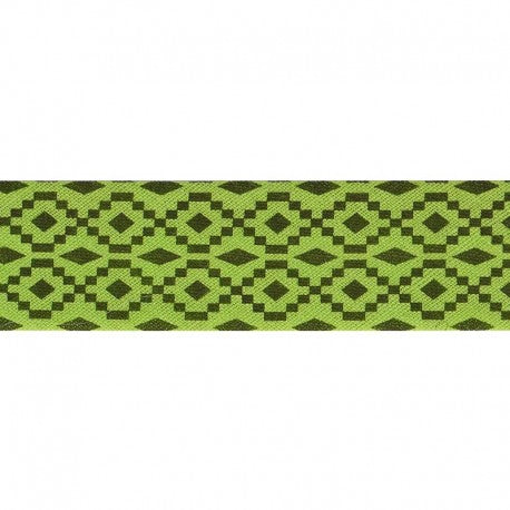 Fancy Pre-folded Bias Tape - Black / green