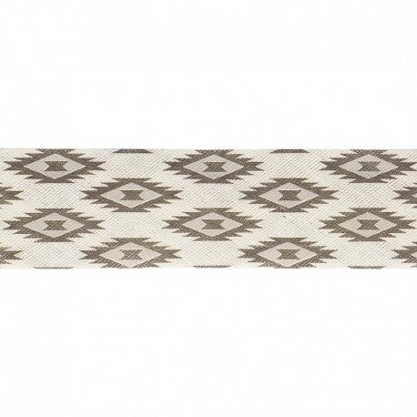 Fancy Pre-folded Bias Tape - Black / light gray