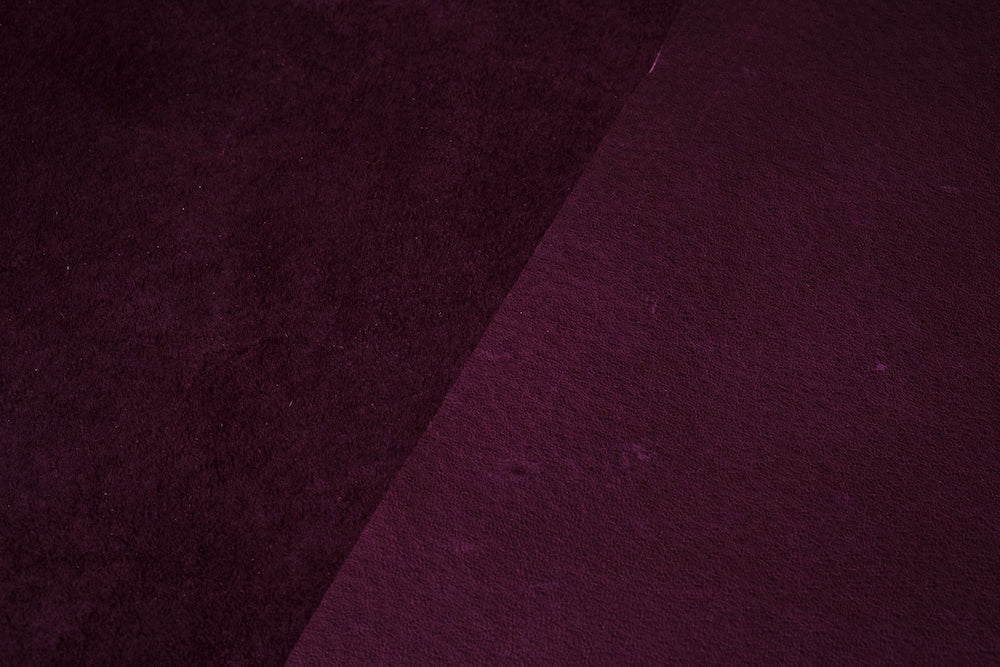 Burgundy Pig skin Velvet Leather · 1 - 1½ oz - ( 0,4 - 0,5mm )
