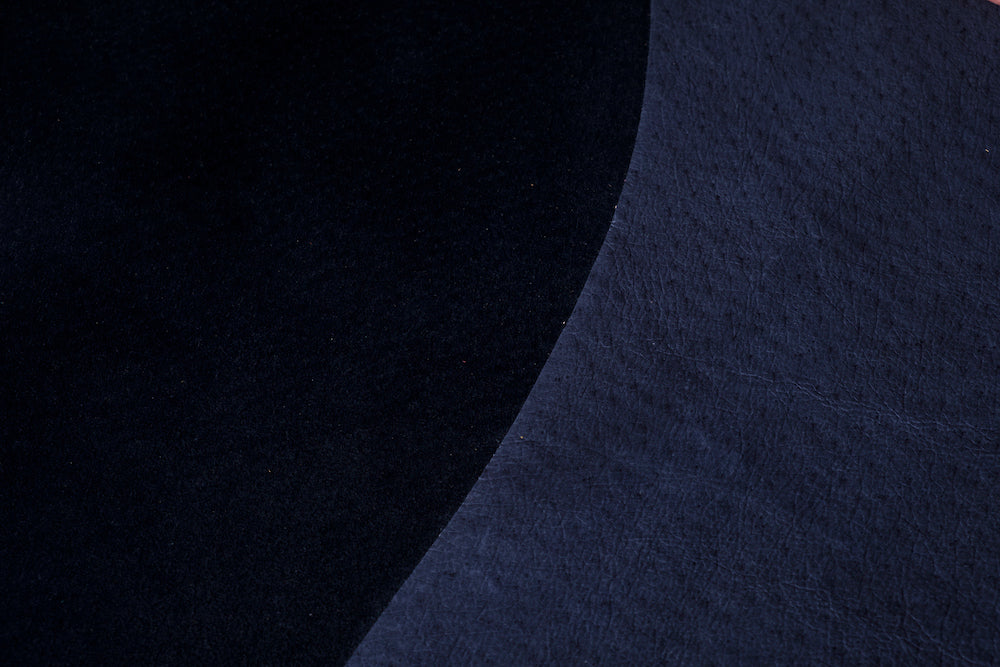 Navy Blue Pig skin Velvet Leather · 1 - 1½ oz - ( 0,4 - 0,5mm )