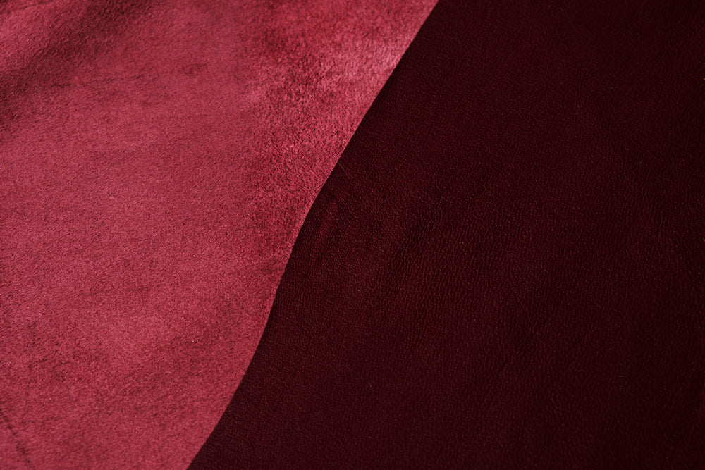 Burgundy Lambskin Leather · 1½ - 2 oz - ( 0,5 - 0,6 mm )