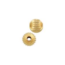Metal Beads Corrugated Gold · 100 pcs