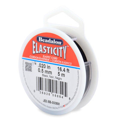 1 mm - .039 po - Fil élastique extensible · Noir