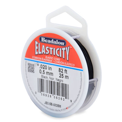 1 mm - .039 po - Fil élastique extensible · Noir