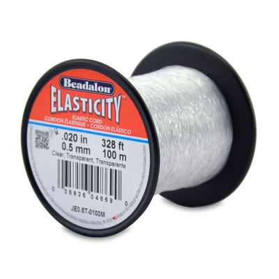 0,5 mm - .020 po · Fil élastique extensible · Transparent
