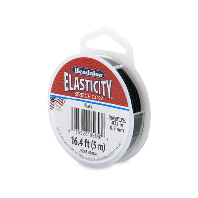 0,8 mm - .032 po - Fil élastique extensible · Noir